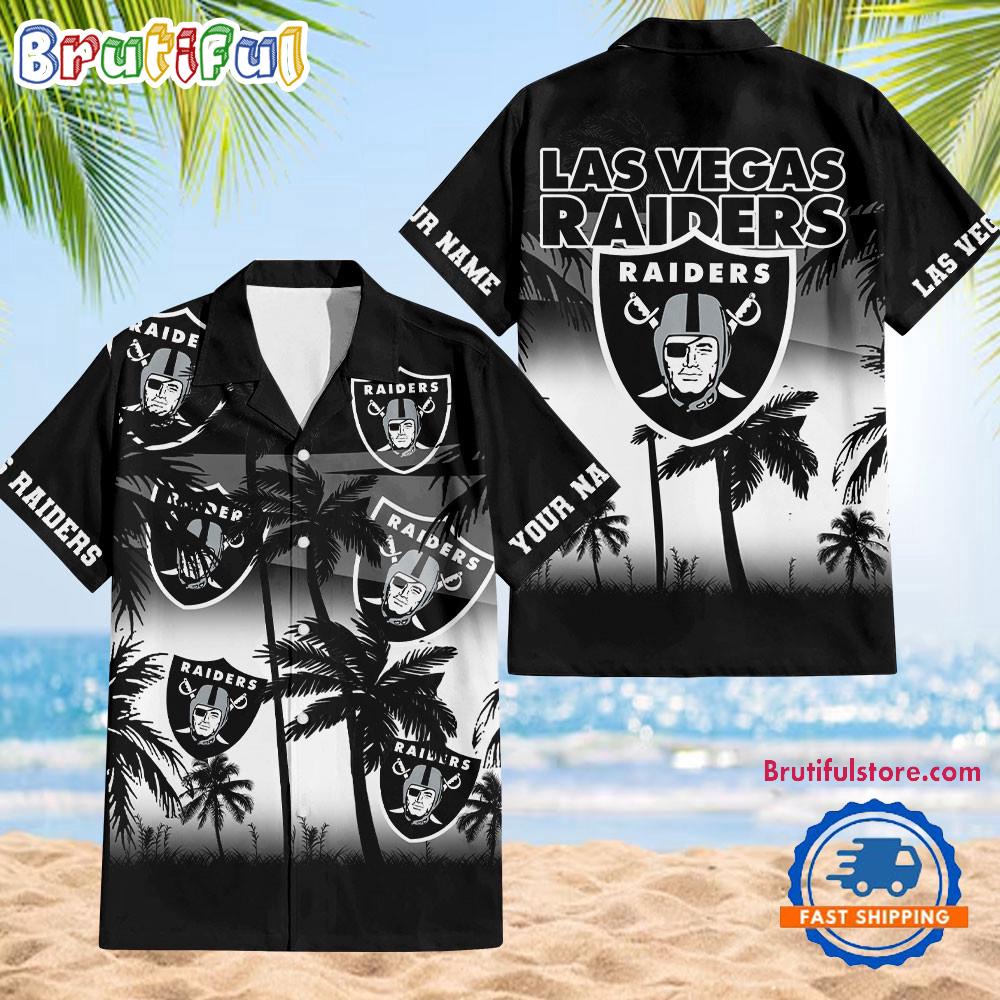 NFL Las Vegas Raiders Palm Tree Summer Design Aloha Hawaiian Shirt