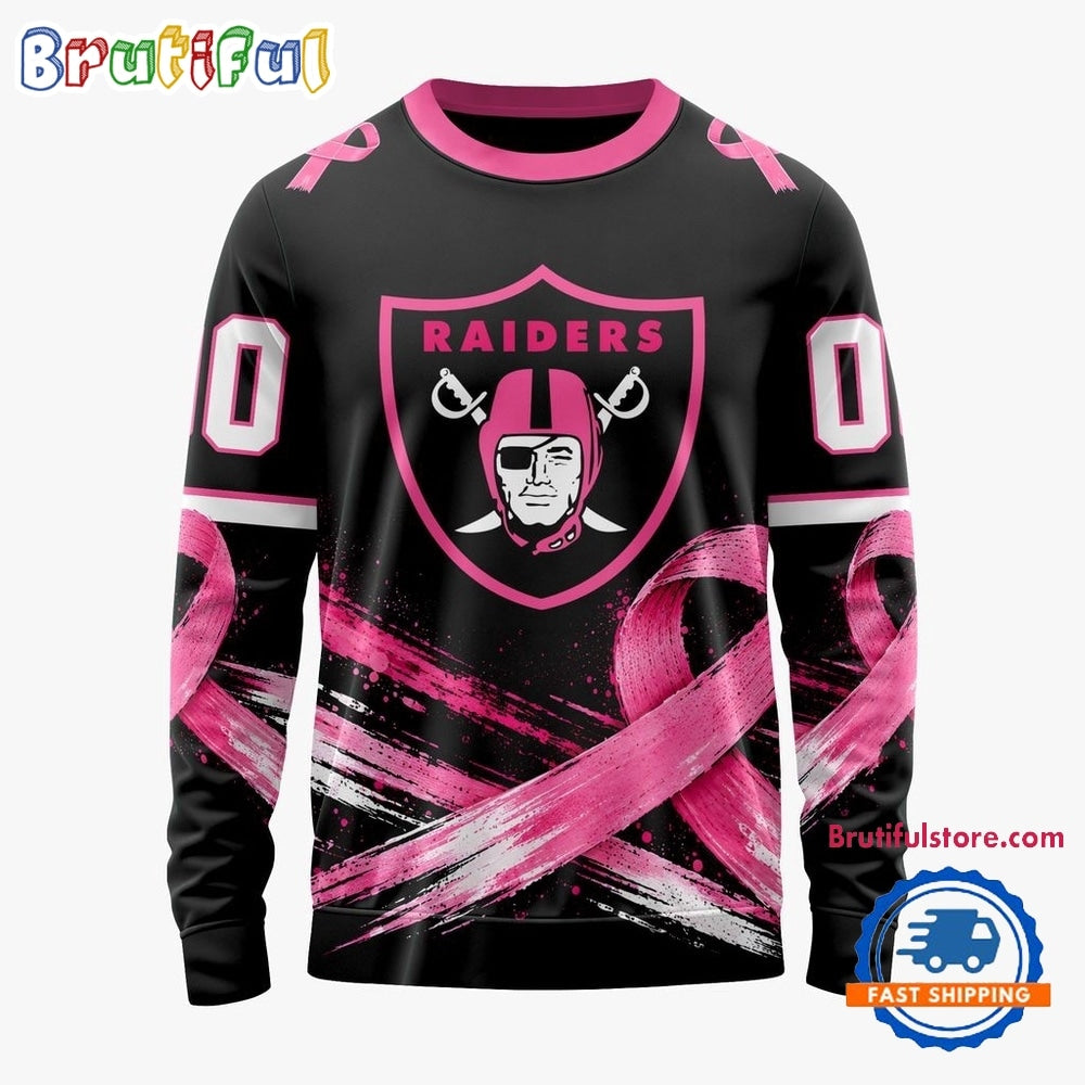 NFL Las Vegas Raiders Personalized Pink Fights Breast Cancer 2026 Design Hoodie, TShirt, Sweatshirt
