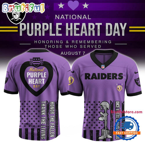NFL Las Vegas Raiders Purple Heart Day Limited Edition Football Jersey