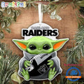 NFL Las Vegas Raiders Special Baby Yoda Star Wars Movies Christmas Ornament, Football Christmas Tree Ornament