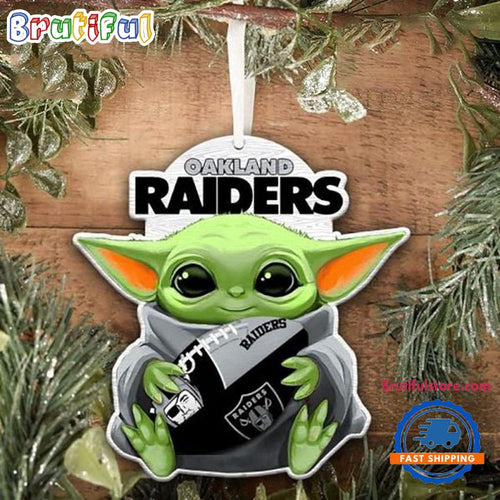 NFL Las Vegas Raiders Special Baby Yoda Star Wars Movies Christmas Ornament, Football Christmas Tree Ornament