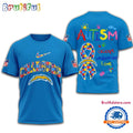NFL Los Angeles Chargers 2025 Autism Awareness 3D Shirt