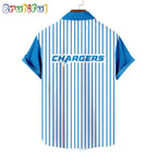 NFL Los Angeles Chargers Classic Retro Mascot Line Summer Beach Hawaiian Shirt