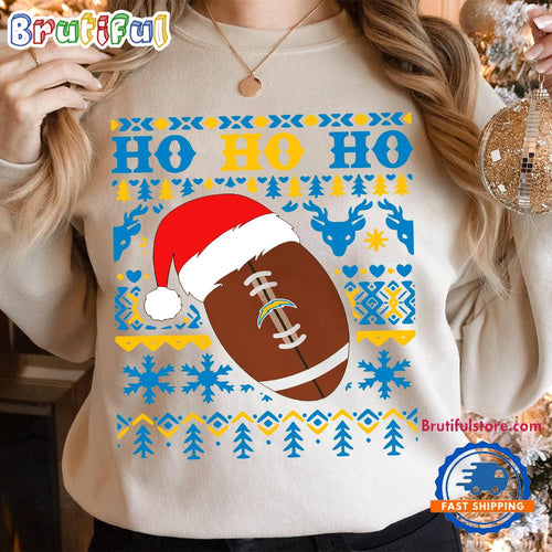 NFL Los Angeles Chargers Football Santa Claus Hohoho Christmas Pattern Sweatshirt