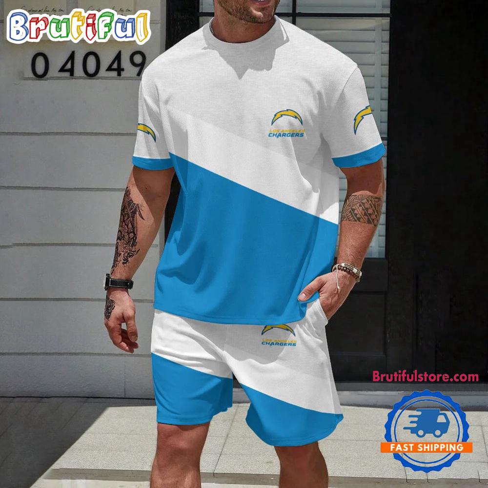 NFL Los Angeles Chargers Football T Shirt And Shorts Set
