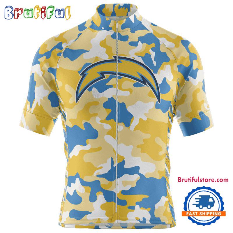 NFL Los Angeles Chargers Football Team Colorful Camo Cycling Jersey