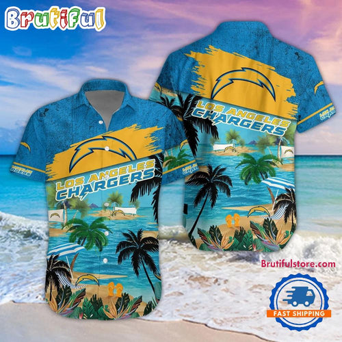 NFL Los Angeles Chargers Palm Tree Summer Beach Aloha Hawaiian Shirt