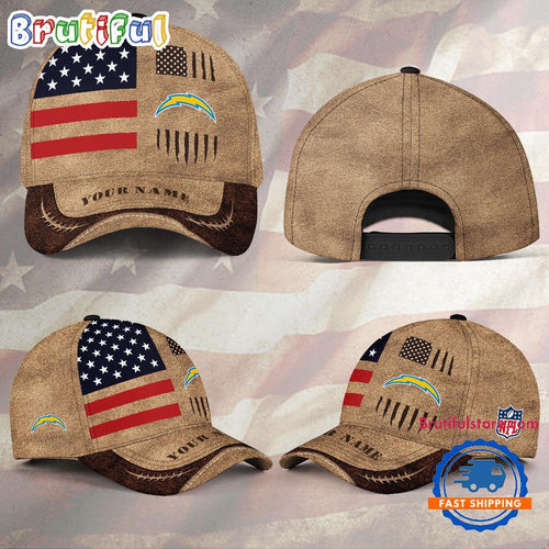 NFL Los Angeles Chargers x American Flag Custom Baseball Cap