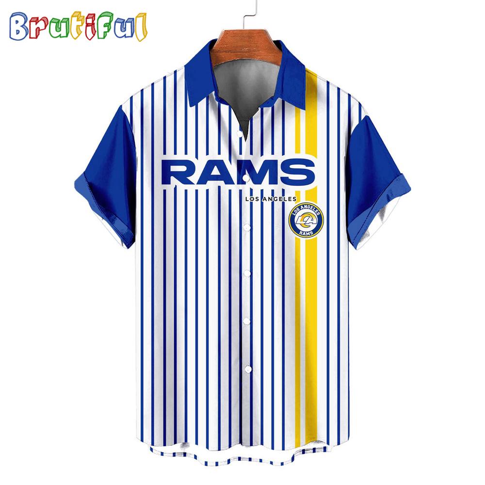 NFL Los Angeles Rams Classic Retro Mascot Line Summer Beach Hawaiian Shirt