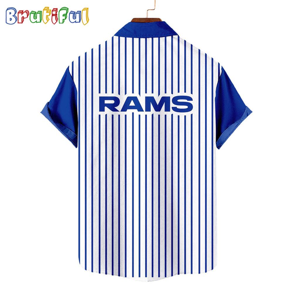 NFL Los Angeles Rams Classic Retro Mascot Line Summer Beach Hawaiian Shirt
