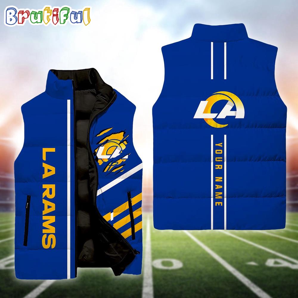 NFL Los Angeles Rams Football New Season Personalized Sleeveless Down Puffer Jacket