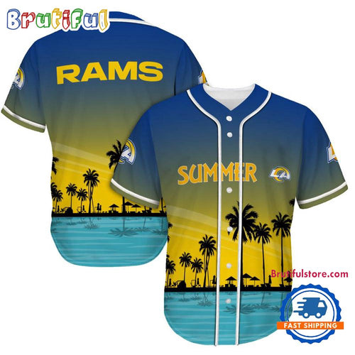 NFL Los Angeles Rams Palm Trees Summer On The Beach Baseball Jersey