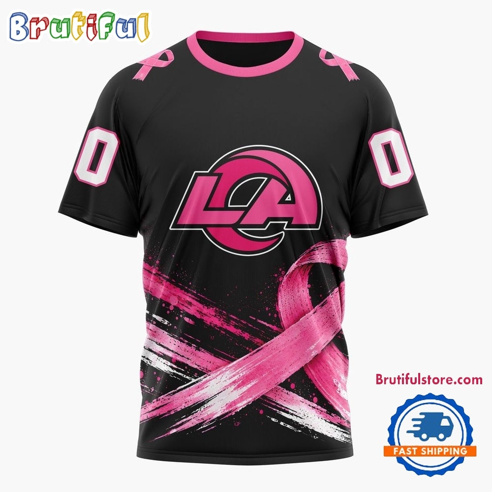 NFL Los Angeles Rams Personalized Pink Fights Breast Cancer 2026 Design Hoodie, TShirt, Sweatshirt