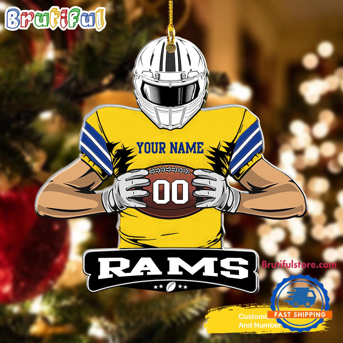 NFL Los Angeles Rams Special Football Game Player Christmas Ornament