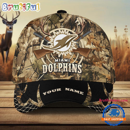 NFL Miami Dolphins Camo Hunting Cap, Football Team Camo Hunting Hats