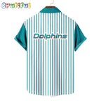 NFL Miami Dolphins Classic Retro Mascot Line Summer Beach Hawaiian Shirt