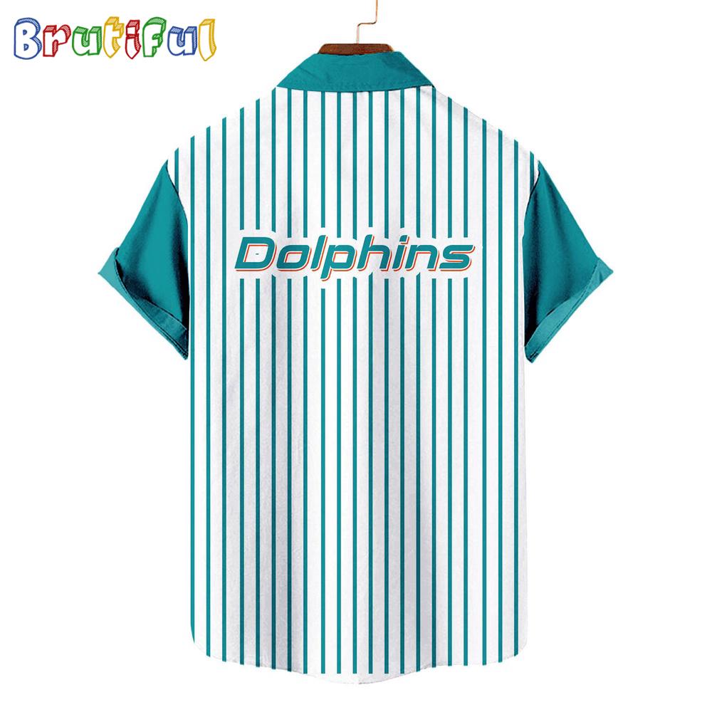 NFL Miami Dolphins Classic Retro Mascot Line Summer Beach Hawaiian Shirt