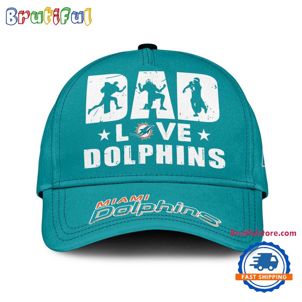 NFL Miami Dolphins Dad Love Best Father’s Day Baseball Cap