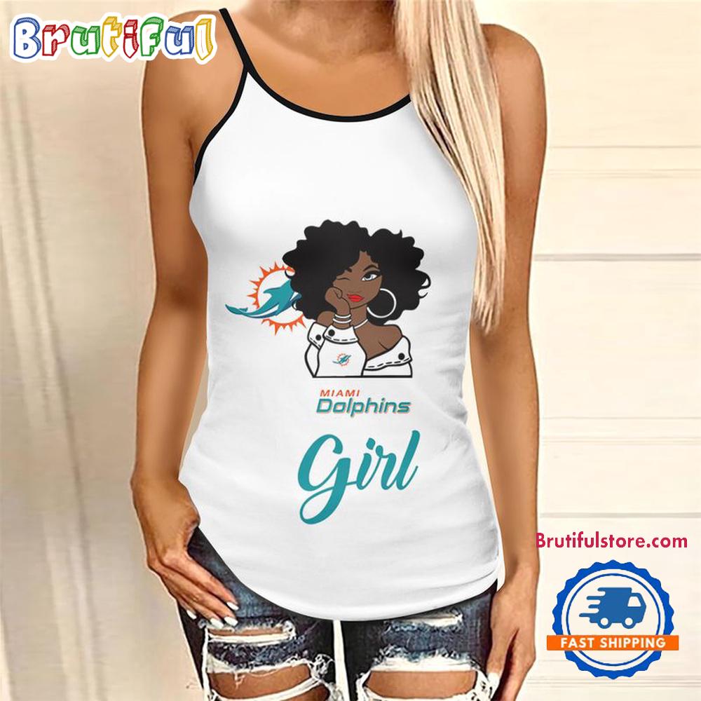 NFL Miami Dolphins Football Summer Women’s Criss Cross Tank Top