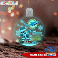 NFL Miami Dolphins Football Team Christmas Santa Claus Circle Led Acrylic Ornament
