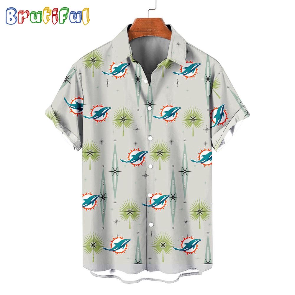 NFL Miami Dolphins Football Team Logo Funny Aloha Hawaiian Shirt