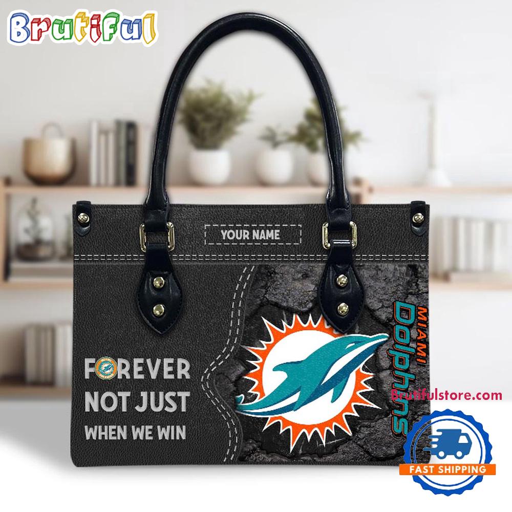 NFL Miami Dolphins Forever Not Just When We Win Women’s Leather Hand Bag