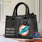 NFL Miami Dolphins Forever Not Just When We Win Women’s Leather Hand Bag