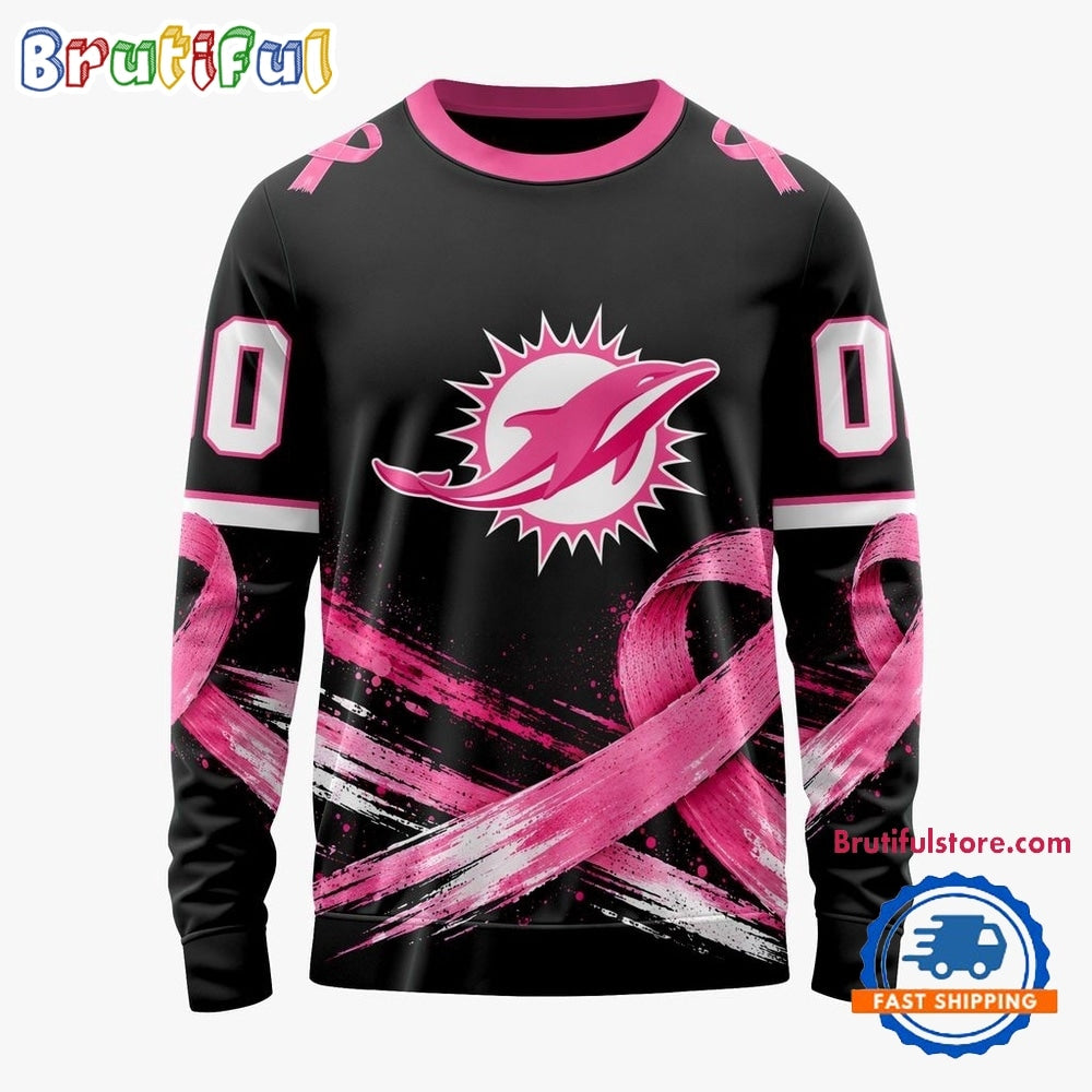 NFL Miami Dolphins Personalized Pink Fights Breast Cancer 2026 Design Hoodie, TShirt, Sweatshirt