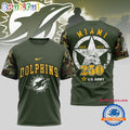 NFL Miami Dolphins US Army 250th Birthday Celebration 3D Shirt