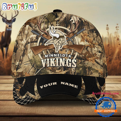 NFL Minnesota Vikings Camo Hunting Cap, Football Team Camo Hunting Hats