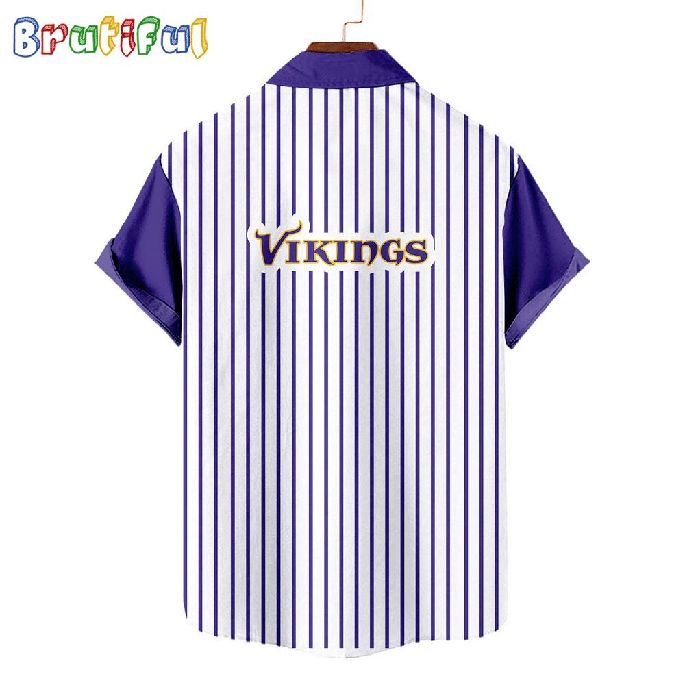 NFL Minnesota Vikings Classic Retro Mascot Line Summer Beach Hawaiian Shirt