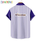NFL Minnesota Vikings Classic Retro Mascot Line Summer Beach Hawaiian Shirt
