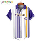 NFL Minnesota Vikings Classic Retro Mascot Line Summer Beach Hawaiian Shirt