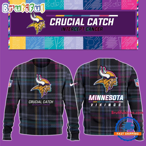 NFL Minnesota Vikings Football Crucial Catch Intercept Cancer Design New Unisex Sweatshirt, Hoodie, TShirt