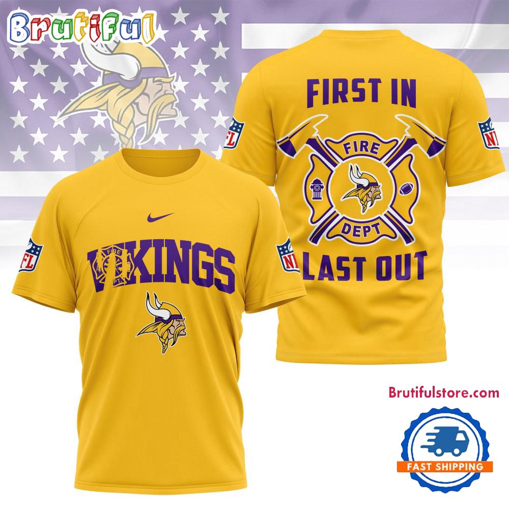 NFL Minnesota Vikings Football Team Fire Dept Design T Shirt