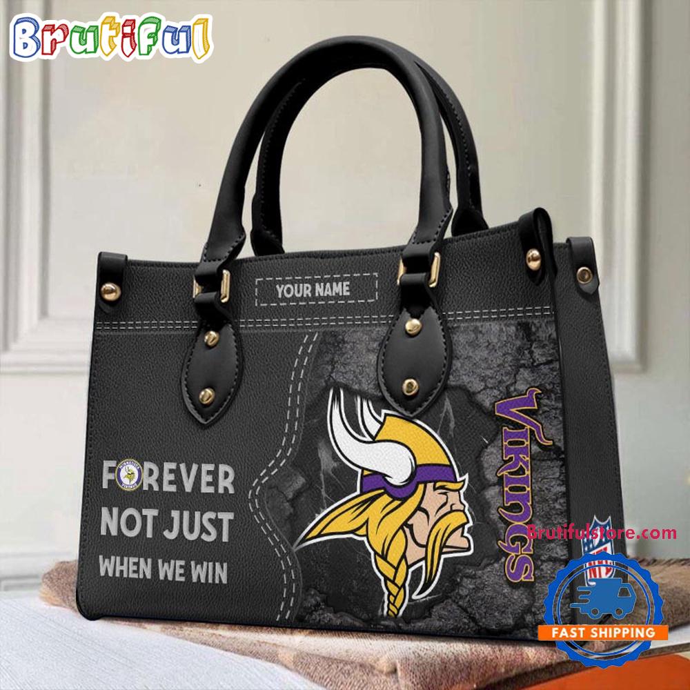 NFL Minnesota Vikings Forever Not Just When We Win Women’s Leather Hand Bag
