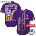 NFL Minnesota Vikings I Love Being A Dad Father’s Day Baseball Jersey