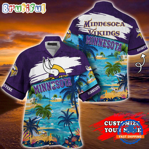 NFL Minnesota Vikings Palm Tree Hot Summer Hawaiian Shirt Gifts Sport Fans