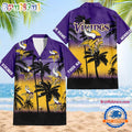 NFL Minnesota Vikings Palm Tree Summer Design Aloha Hawaiian Shirt