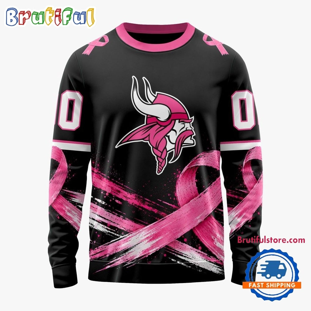 NFL Minnesota Vikings Personalized Pink Fights Breast Cancer 2026 Design Hoodie, TShirt, Sweatshirt