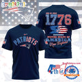 NFL New England Patriots 4th of July Happy Independence Day 1776 3D Shirt