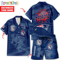 NFL New England Patriots Combo Hawaiian Shirt And Shorts, Football Summer Beach Hawaiian Sets