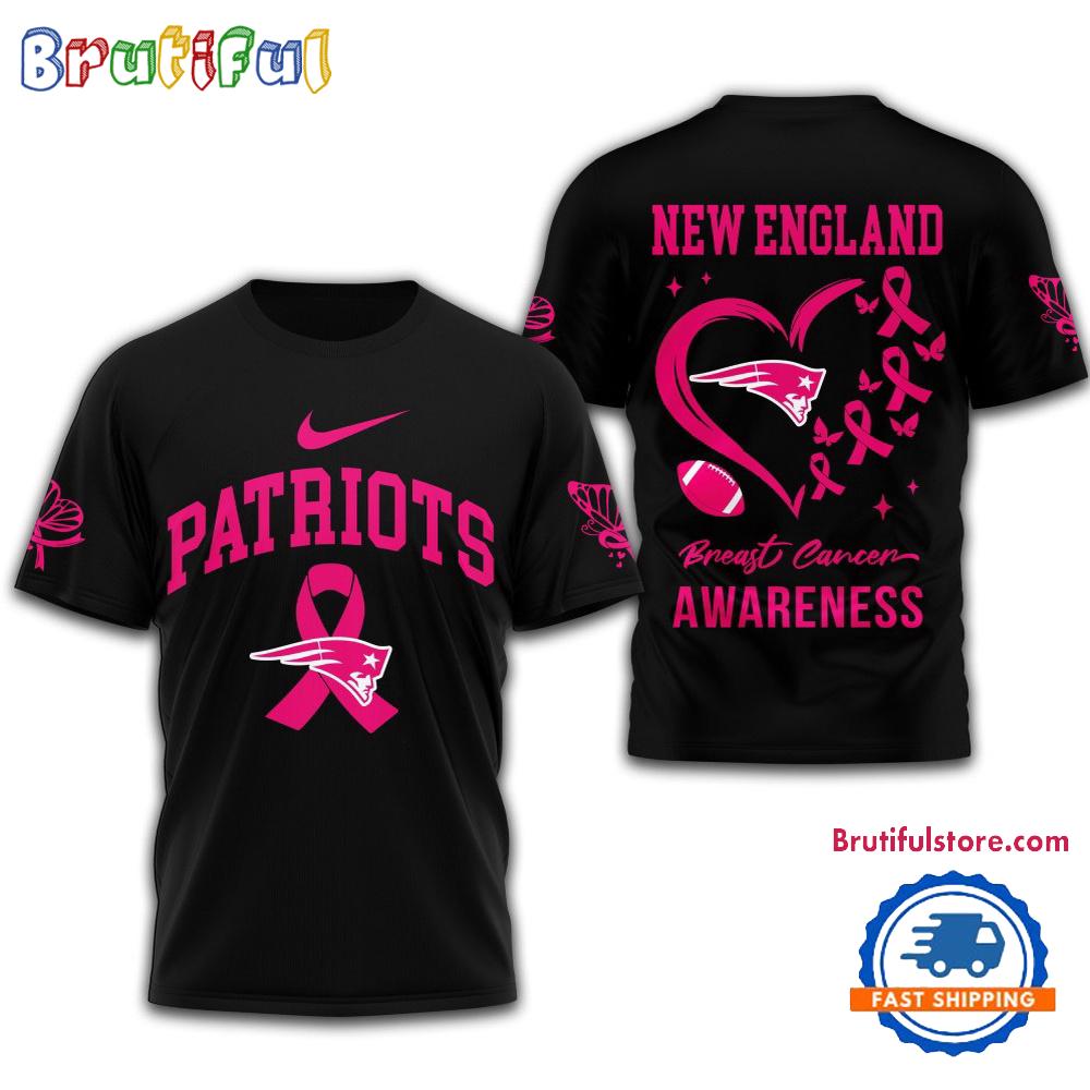 NFL New England Patriots Football 2025 New Design Breast Cancer Awareness 3D Shirt