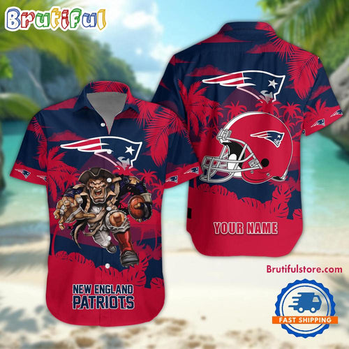 NFL New England Patriots Football Mascot Summer Hawaiian Shirt