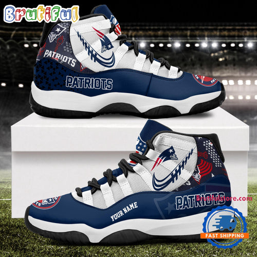 NFL New England Patriots Football Team Custom Air Jordan 11 Shoes