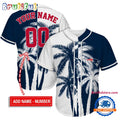 NFL New England Patriots Palm Trees Pattern Summer Personalized Baseball Jersey
