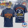 NFL New England Patriots US Marines 250 Years Est.1775 Unisex 3D T Shirt