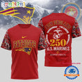 NFL New England Patriots US Marines 250 Years Semper Fidelis 3D Shirt