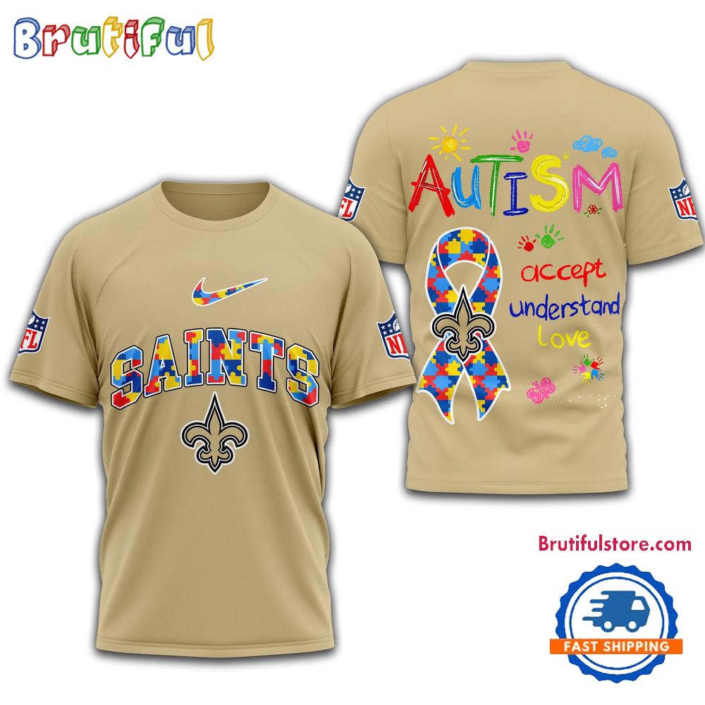 NFL New Orleans Saints 2025 Autism Awareness 3D Shirt