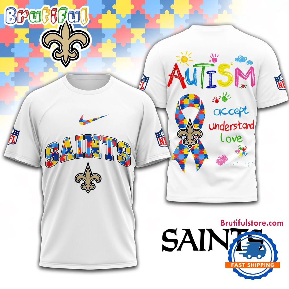 NFL New Orleans Saints Autism Awareness Accept Understand Love All Over Print Shirt